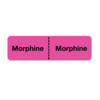 Nevs IV Drug Line Label - Morphine/Morphine 7/8" x 3" Flr Pink w/Black N-6803